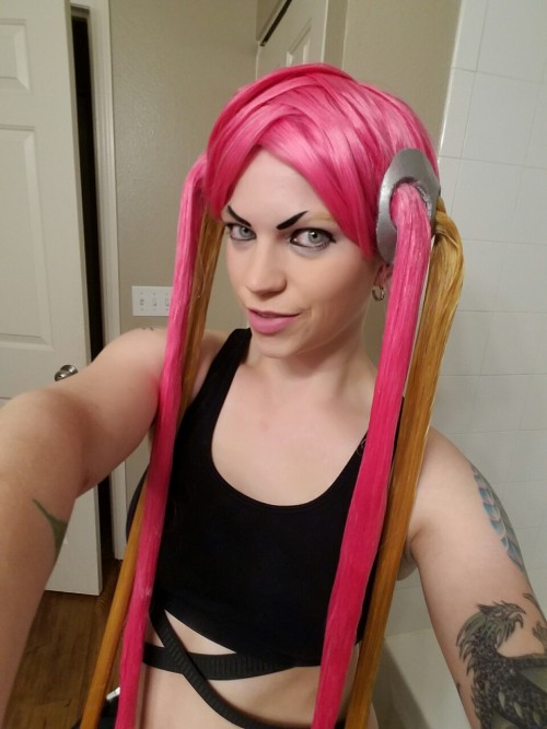 judal-babu:  I did a makeup test of Plumeria. Still need to put the necklace on a chain. I was too lazy to do the tattoo too. I am so excited to wear this. She is such an amazing character. I will be wearing her to Kumoricon, probably in the afternoons