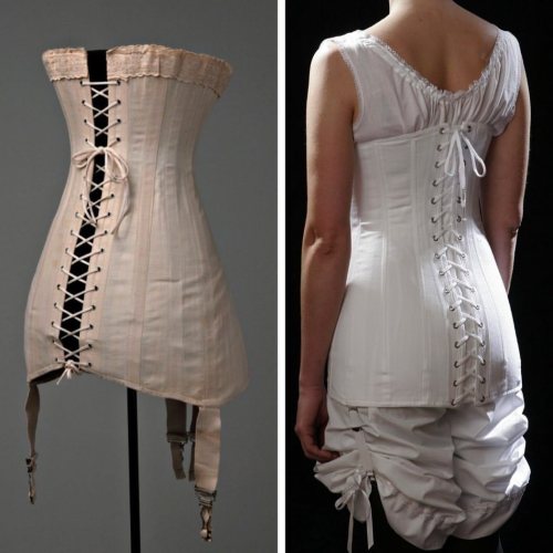 From past to present- research corset from Musee McCord Museum c.1915 - along side our own Edith cor