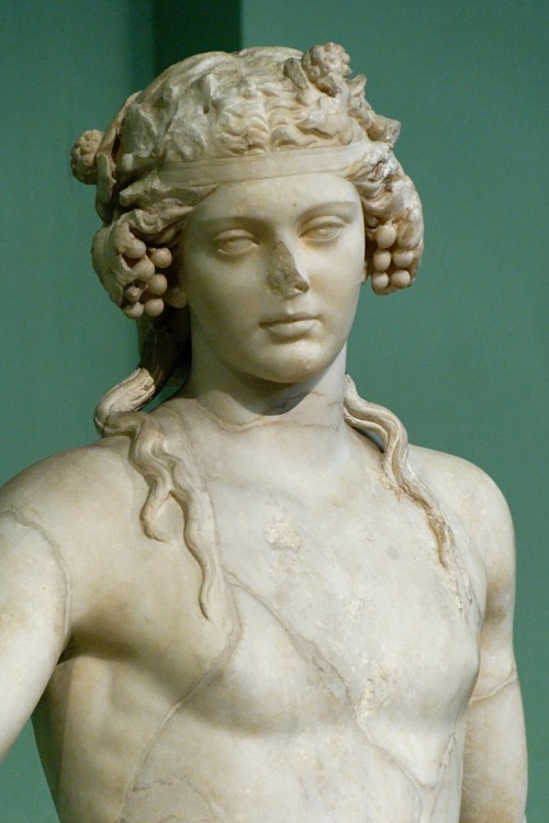 lionofchaeronea:Dionysus.  Sculpture of Pentelic marble by an unknown Roman artist, modeled aft