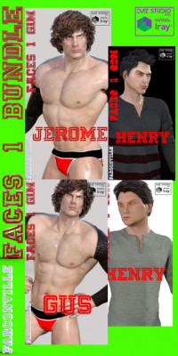 Faces  1 For Genesis Male, Michael 5, Heroic Michael 5, Genesis 2 Male,  Michael