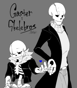 tickclockclocks:  Gaster!skelebros by @borurou.I