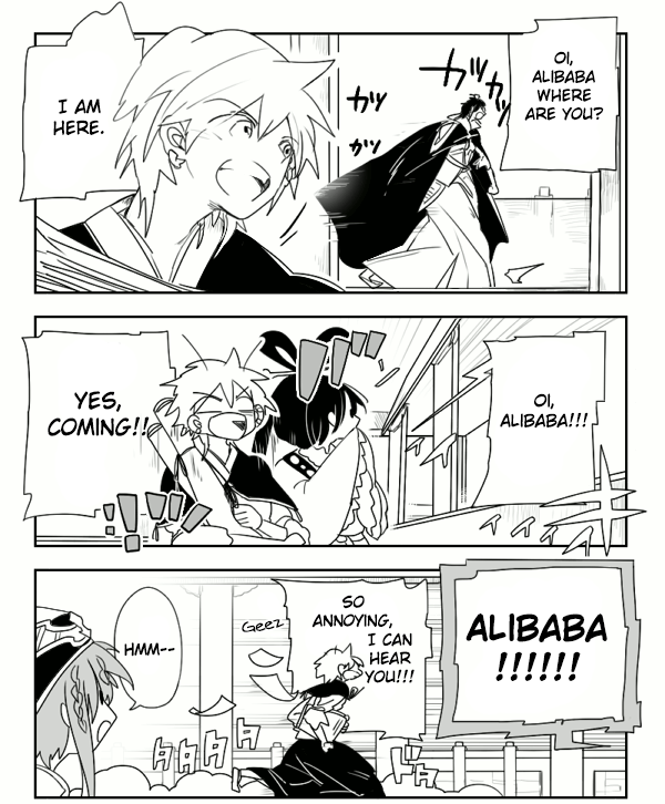 undertheseaside:  Alibaba-kun is doing his job as a right-hand man.original:pixiv