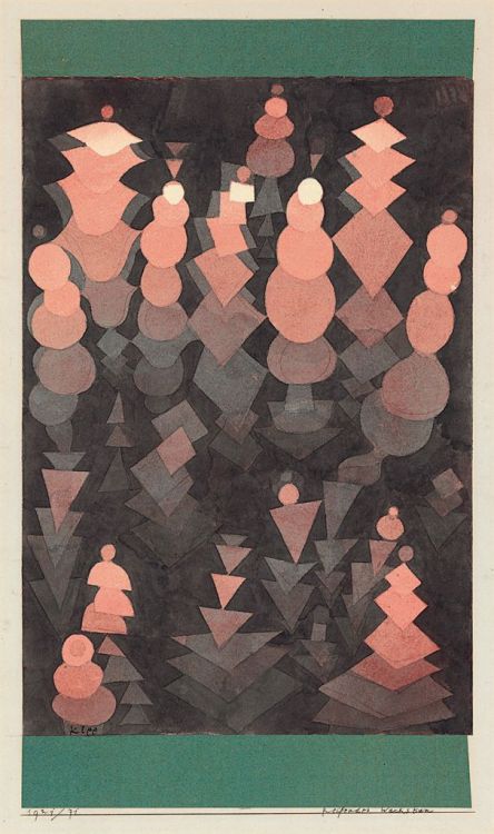 Paul Klee, Reifendes Wachstum, 1921. Watercolor over pencil on paper and collage. Sold by Christie&r