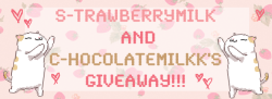 s-trawberrymilk:  Hey guys we’re back again! Since the previous winners have all received their gifts and are all happy with them we thought it was a good time to do another giveaway! :3 ♡ Giveaway Rules/Guidelines ♡Same as last time! Must be