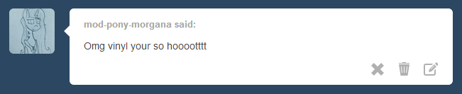 ask-pon3lectric:  Vinyl: *touches flank* tsssssss~ Wow, you’re right!  X3 Omai~