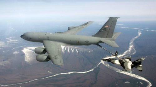 centreforaviation:F-16 is refueled by a KC-135 Stratotanker during Red Flag-Alaska