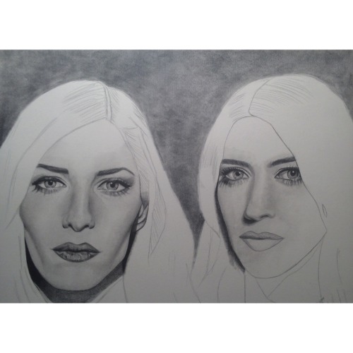 My Work In Progress Drawing of The Veronicas. Go get their new single “You Ruin Me” 