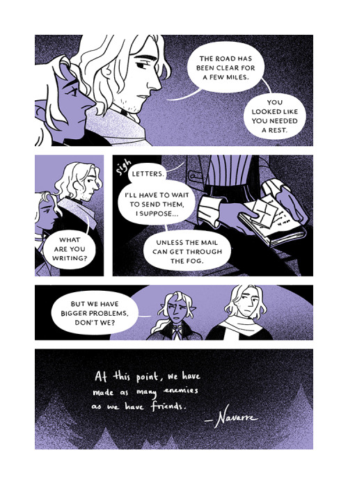 Pages 13-16 of NOCTIFER, my extremely purple and extremely self indulgent comic about Curse of Strah