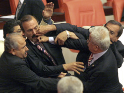 yahoonewsphotos:  When politicians brawl…