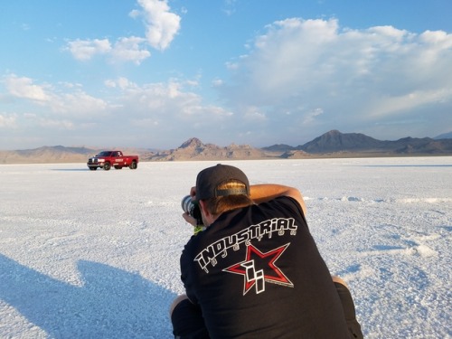 toxicdiesel: Photoshoot at the Bonneville Salt Flats in Utah. Randy Reyes truck aka Red Delicious.