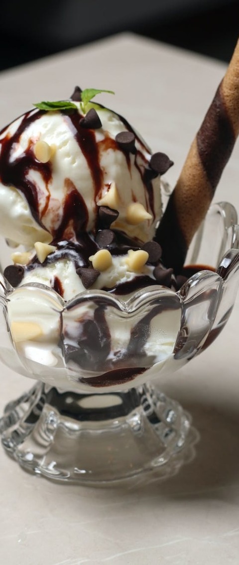 Homemade Vanilla And Mint Ice Cream With Black And White Chocolate Chips Recipe