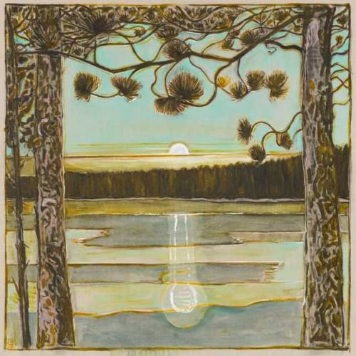 thunderstruck9: Billy Childish (British, b. 1959), moonrise, 2017. Oil and charcoal on linen, 60 x 6