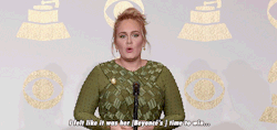 lierdumoa: cassiecalamity:  forcewakens:    Adele about   Beyoncé in TV Radio Room After Winning Album, Record and Song of the Year.  All talk no action, though. Bring Beyoncé up on stage. Give her the award. AND THEN THE MIC.  I don’t think you’ve