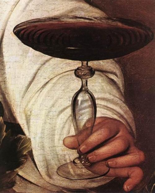 Caravaggio - Bacchus. Detail.