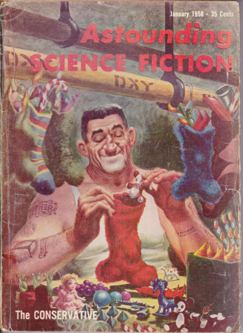 Astounding Science Fiction, January 1958.  Cover: Kelly Freas.
