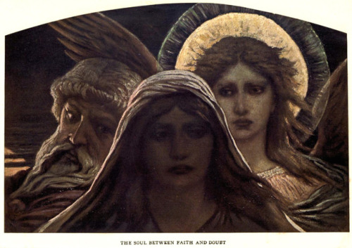 Elihu Vedder (1836-1923), ‘The Soul Between Faith and Doubt’, “Doubt and Other Things”, 