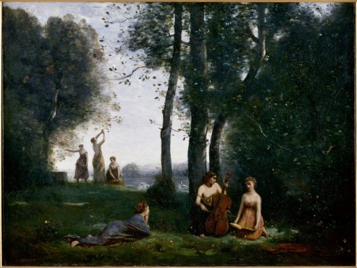 bonjourtableau:  Le Concert champêtre, 1857, Jean-Baptiste-Camille Corot, Musée Condé 