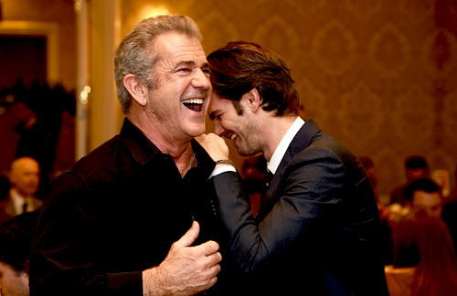 Mel Gibson and Andrew Garfield attend the 17th annual AFI Awards at Four Seasons Los Angeles at Beve