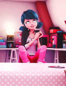 filmsfoodandfandom:  chatnoirs-baton:  cute marinette is cute.  Wow. This is actually really, REALLY good 3-D animation. I like how she emotes with her whole body. 
