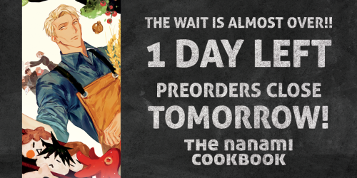 Time is fast running out to order The Nanami Cookbook! Preorders close TOMORROW! Make sure you don&r