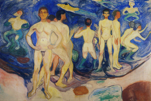 ganymedesrocks:  Edvard Munch (1863 - 1944), Men Bathing, ca. 1910-1915