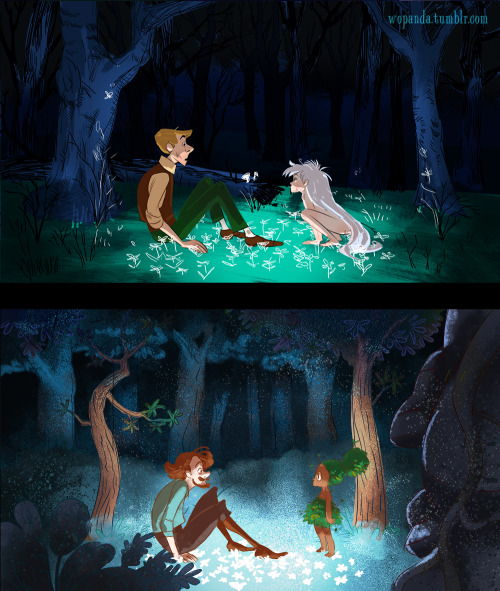 wopanda:  I painted 12 pictures of the same motive in 12 different styles of existing animations and/or comics to get an idea of how long they take to make and which could possible be fit for a bachelor film. I’m quite fond of Amelie Flechais style,