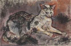 thunderstruck9:Oskar Kokoschka (Austrian, 1886-1980), Katze [Cat], 1910, Oil on canvas, 46 x 70.2 cm.