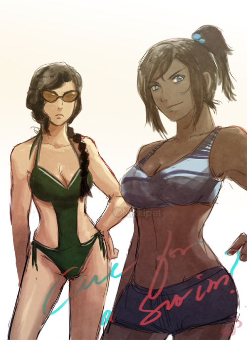 nikkipet:Ahh I miss those days when my time belonged to myself alone–;v; Going to the beach today! And because I’m excited about it, here’s a little something lol. Next time I’ll draw a proper bikini/underwear pic of these two 8V