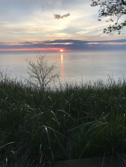 moody-nature:  Sunset over Lake Michigan.