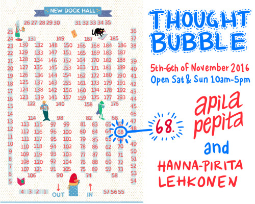 We are going to Leeds, UK with @hannapirita next month for Thought Bubble! Our table is in New Dock 