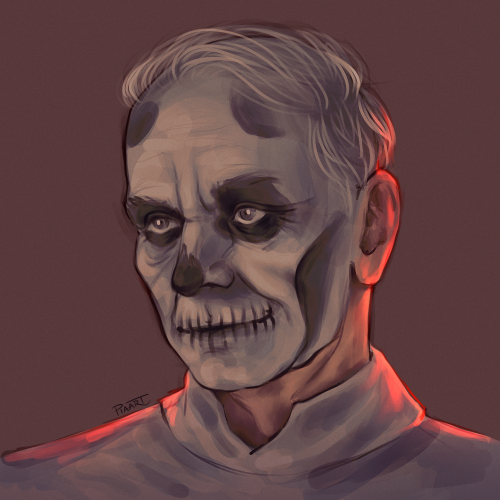 a sketch of Papa Nihil from a still frame on Ghost's Chapter 17 video