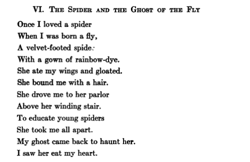 Vachel Lindsay, “The Spider and the Ghost of the Fly”