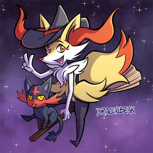 dragonbeak:  Hocus pocus, it’s Braixen and Litten! These spooky buddies will be one of my new key chains for Momocon! Hoping to do one for each of the Alola starts :P Primarina is next!  x3 <3