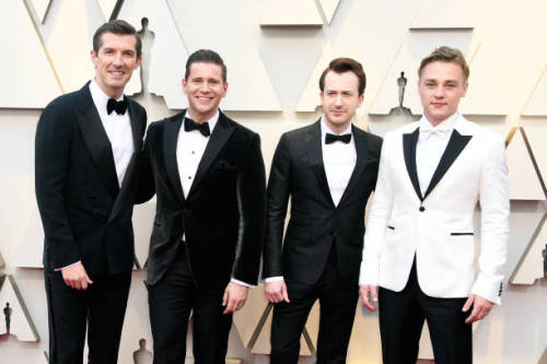 fateisnotastraightroad: Gwilym Lee, Allen Leech, Joseph Mazzello, and Ben Hardy at the 2019 Academy 