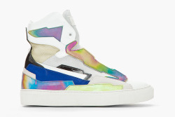 enricomucho:  RAF SIMONS leather holographic space sneakers 