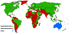 mapsontheweb:  Countries with better internet