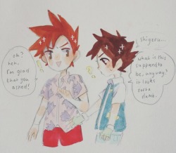 catsubun:  something I was wondering about on ig the other day ;; v ;;  there was a part three - satoshi just turning away “ you’re so weird” and shigeru with his usual &gt;:D face looking a little confused u v u 