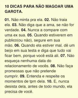 meigalizou:  11- não deixe ela no vácuo 12- não demore pra responderAi mais 2 dicas pra vcs kkk