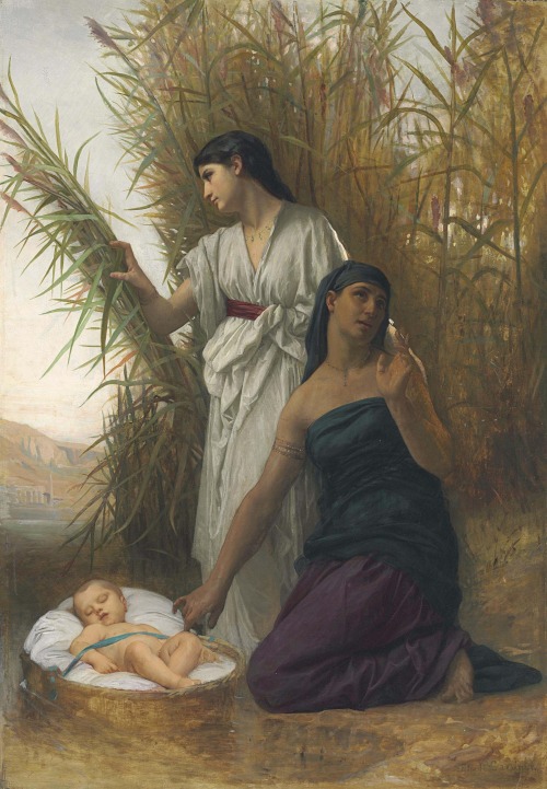 Elizabeth Jane Gardner  -  Moses in the Bulrushes,  1878American, 1837-1922Oil on canvas