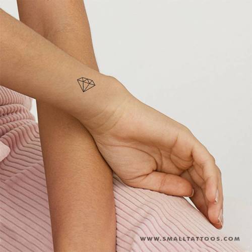 Pequeños Tatuajes — Tatuaje temporal minimalista de un diamante,...