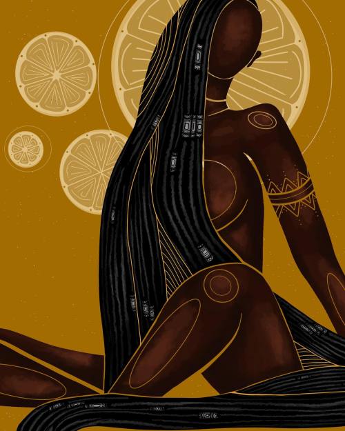 fyblackwomenart:  Lemonade by   Colored Afros Art    Artist Nydia  