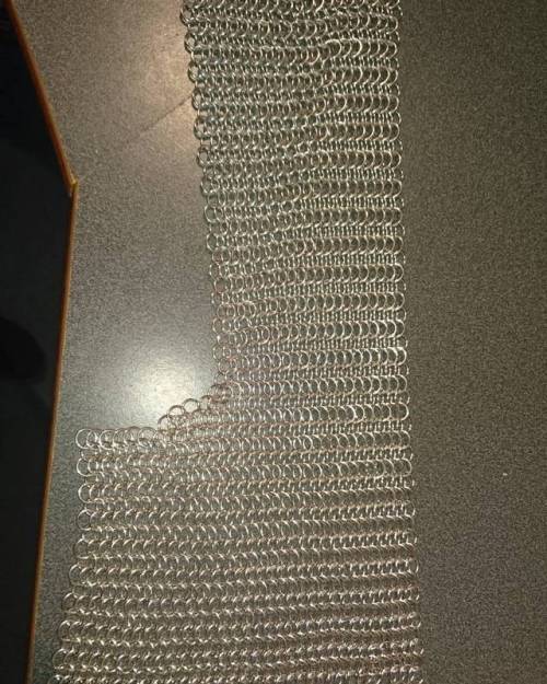 More chainmail progress. Half way done the second half of the back. Unfortunately ran out of chainma