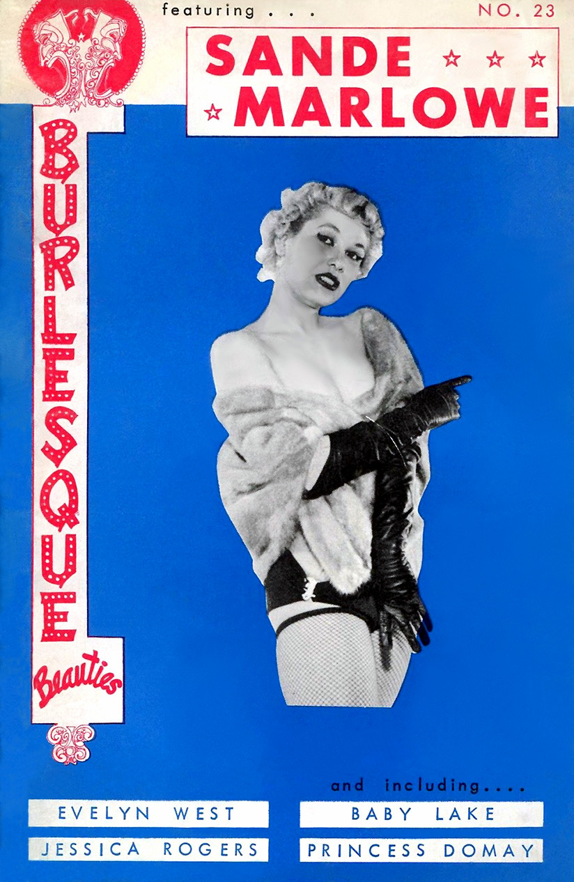 Sande Marlowe is featured on the cover of ‘BURLESQUE Beauties’ — No. 23 magazine;