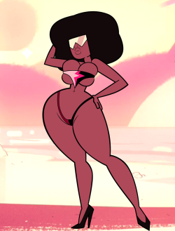 grimphantom:  Summer Garnet by grimphantom Hey guys, As promised, here’s the first pic of many to say these days. First with Garnet of Steven Universe. When i first saw the pilot it was good and i do admit that when they re-design the characters was