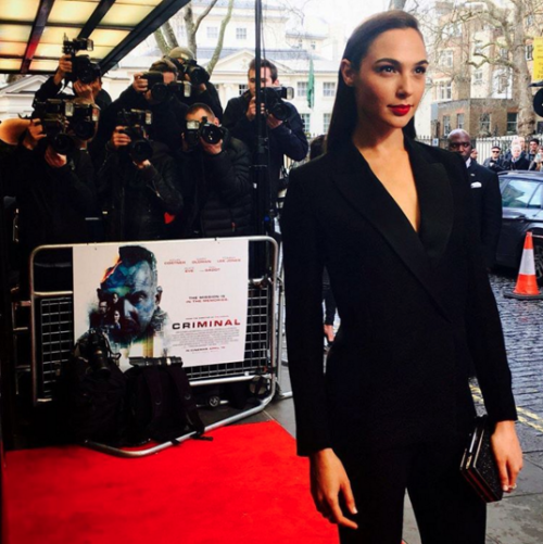 Gal Gadot at the London premiere of ‘Criminal’ in London, England.