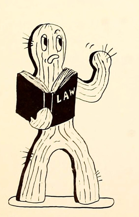weirdyearbook: Today’s legally-minded cactus is from the University of Arizona’s 1953 ye