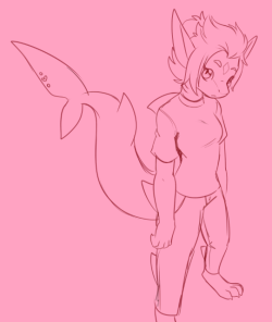 fizzy-dog: April, a mute shark girl who rarely