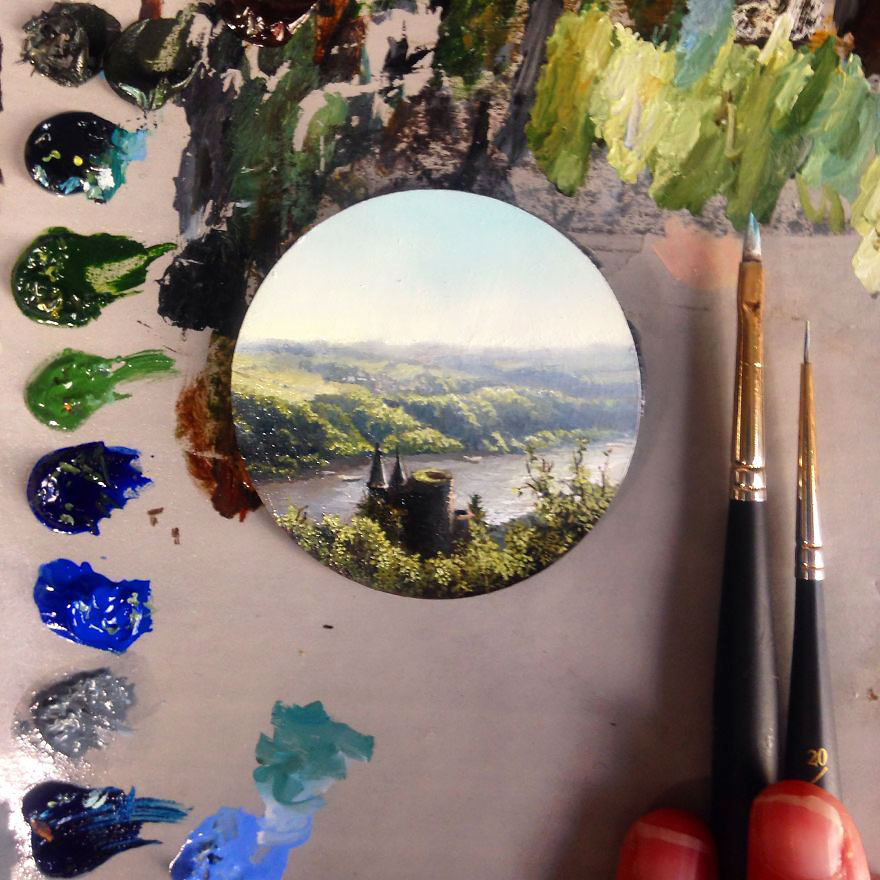 culturenlifestyle:  Miniature Landscape Paintings by Dina Brodsky Dina Brodsky’s miniature paintings