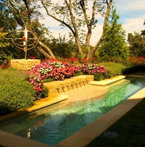 Mediterranean Pool - LapIdeas For Remodeling A Medium-sized Mediterranean Backyard Lap Pool