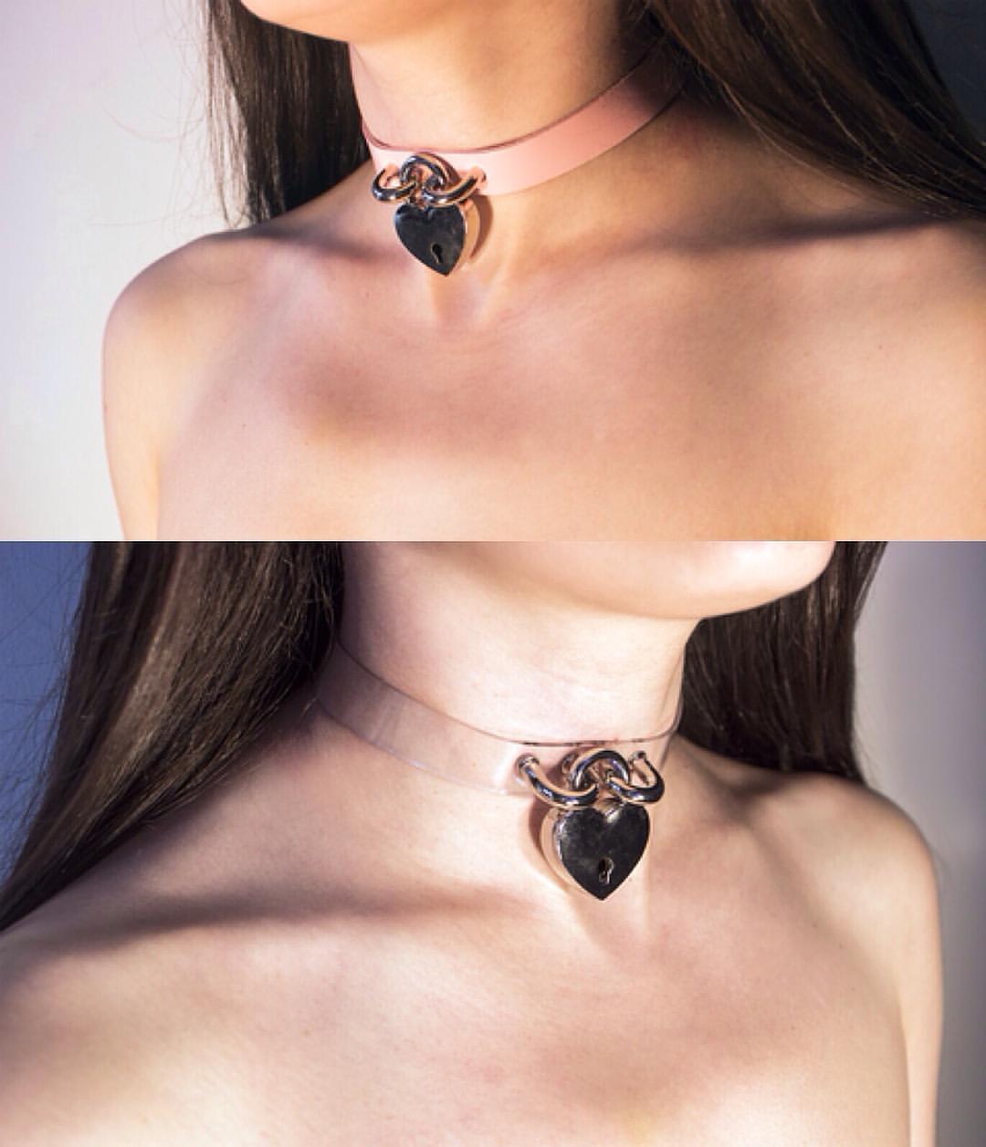 lollipopvoodoo:  ✨THE “BABETTE” HEART LOCKET CHOKER $20 IN TRANSPARENT   CANDY